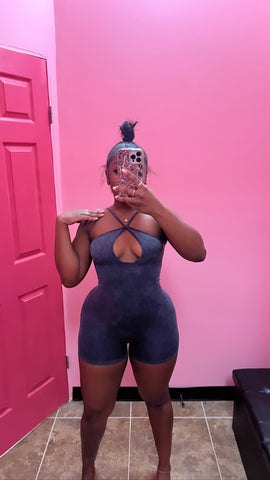 X'd Out Seamless Romper (NAVY)