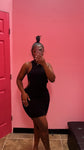 Back Out Mini Ribbed Dress (BLACK)